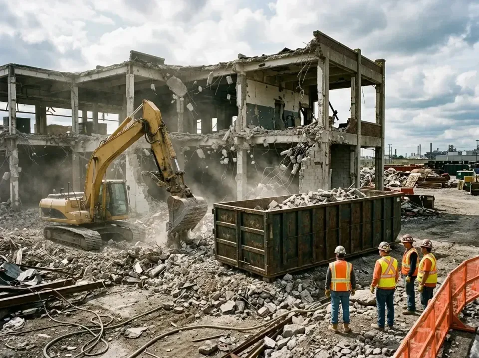demolition-site-debris-contain-006 — expert technician, Local Dumpster Rental in Rutherford, PA
